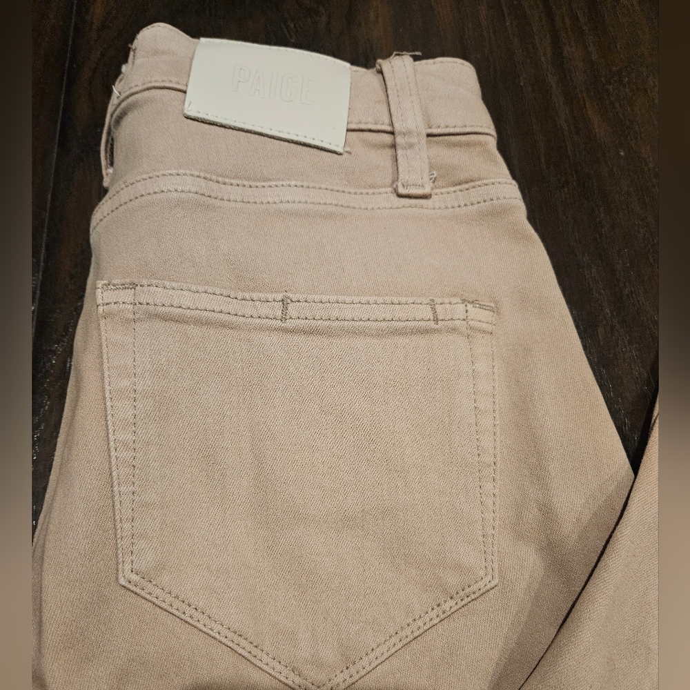 PAIGE Beige Wide-Leg Trousers - Picture 9 of 11